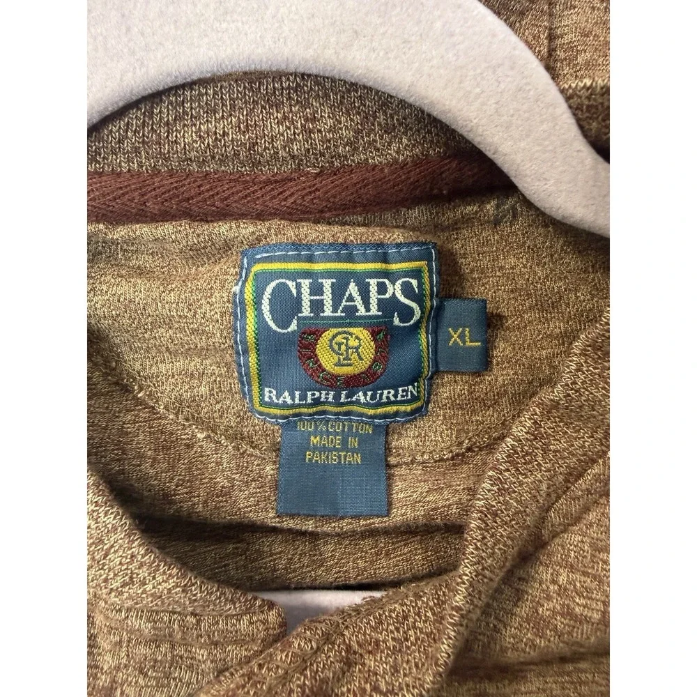 Vintage‎ Chaps Ralph Lauren Heathered Maroon Long Sleeve Henley Shirt XL